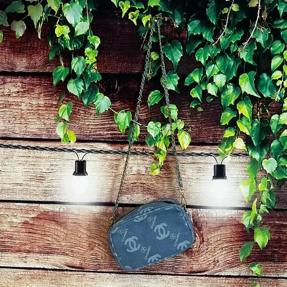 Denim Crossbody Light Blue w/ Gold Hardware Accents 9x5.5x2.5 - Picture 1 of 5